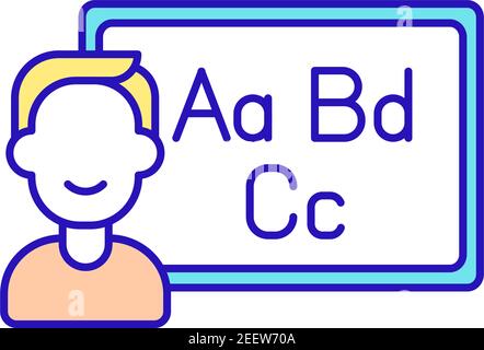 Online educational course RGB color icon Stock Vector