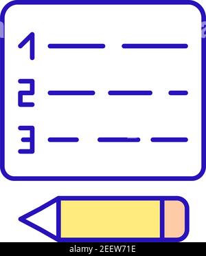 Educational tests RGB color icon Stock Vector