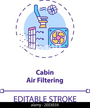 Cabin air filtering concept icon Stock Vector