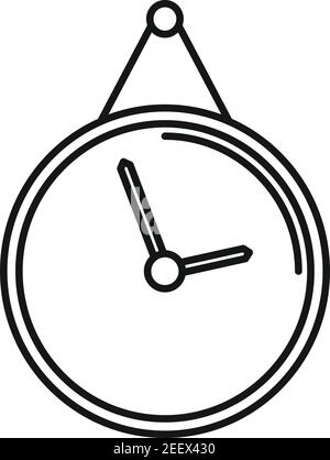 Office manager wall clock icon, outline style Stock Vector
