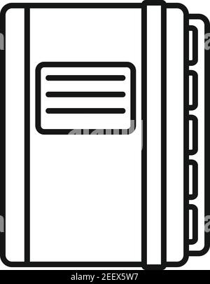 Office manager closed notebook icon, outline style Stock Vector
