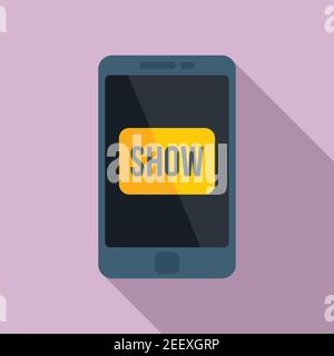 Smartphone tv show icon, flat style Stock Vector