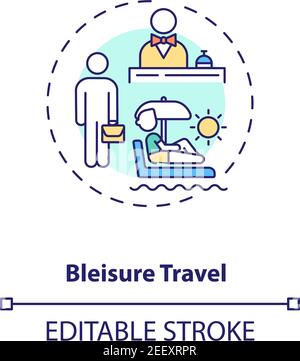 Bleisure travel concept icon Stock Vector