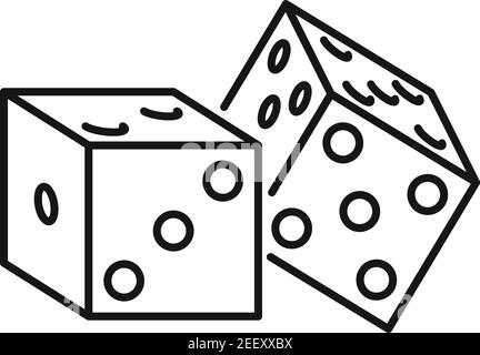 Casino dices icon, outline style Stock Vector