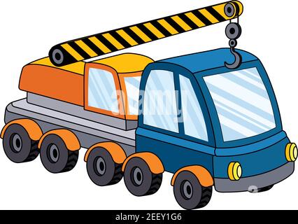 Lifting crane icon, cartoon style Stock Vector