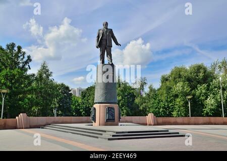 Moscow, Russia - august 25, 2020: Monument to Sergei Pavlovich Korolev, creator of Soviet rocket and space technology in the Museum of Cosmonautics. M Stock Photo