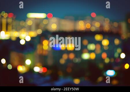 abstract bokeh defocused evening cityscape Stock Photo