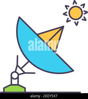 Energy from sun in radiation and light RGB color icon Stock Vector