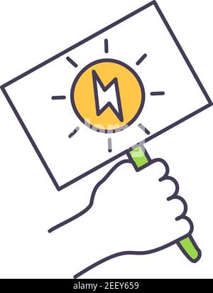 Group purchasing systems from solar installer for homeowners RGB color icon Stock Vector