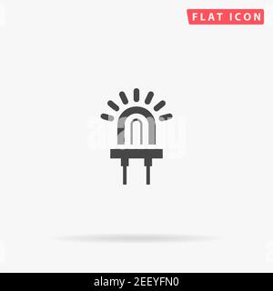 Led Diod flat vector icon. Hand drawn style design illustrations. Stock Vector