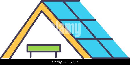 Solar power purchase agreements RGB color icon Stock Vector