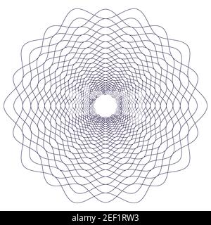 Vector round Guilloche elements for certificate or diploma. Blue frame Stock Vector