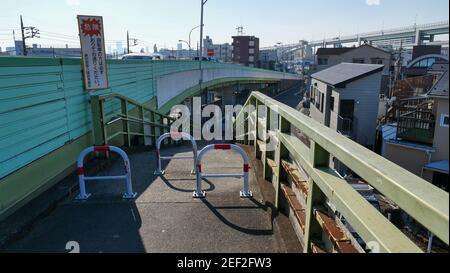 An overpass and underpass in Akabane, Tokyo, Japan. Stock Photo