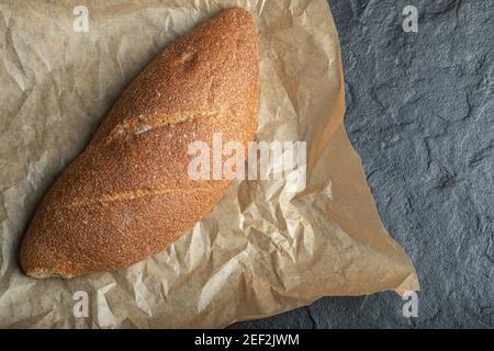 Cloe up photo Freshly baked British baton loaf bread Stock Photo