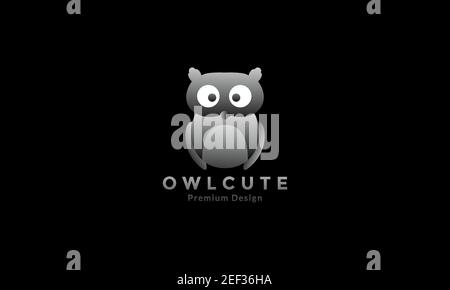 animal bird cartoon gradient black modern logo design vector icon symbol illustration Stock Vector