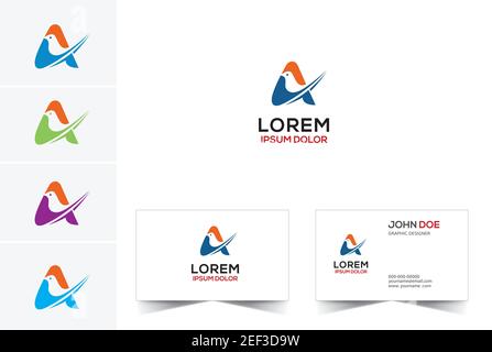 A bird logo and icon, template Stock Vector