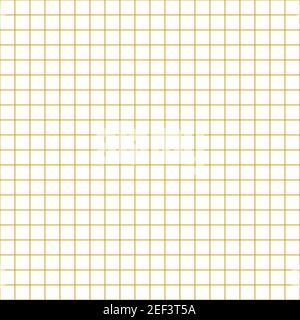 Grid paper. Abstract squared background with yellow graph. Geometric pattern for school, wallpaper, textures, notebook. Lined blank isolated on Stock Vector