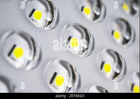 Light diodes for lighting. Energy saving lighting. Power saving. Led strips in lighting. Led lighting. Stock Photo