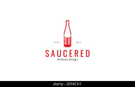 red bottle simple sauce modern logo design vector icon symbol illustration Stock Vector