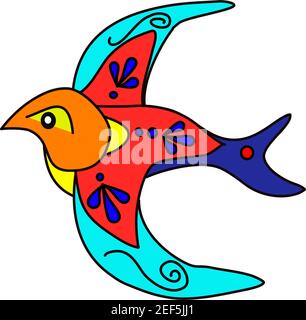 Drawing of swallow, based on the 'Andorinhas' we saw in Lisbon, Portugal Stock Vector