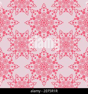 Vector seamless pattern. Point monochrome painting. Geometric pink elements Stock Vector