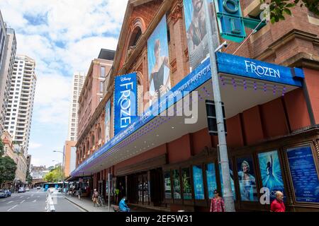 Capitol Theatre in Haymarket Sydney city centre showing Frozen the Musical,Sydney,Australia Stock Photo