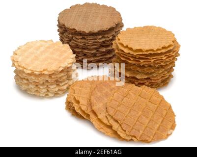 Crispy wafers isolated on white background Stock Photo