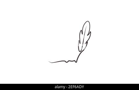 feather pencil old lines logo design vector icon symbol illustration Stock Vector