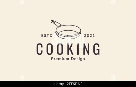 modern cooking frying pan lines logo design vector icon symbol illustration Stock Vector