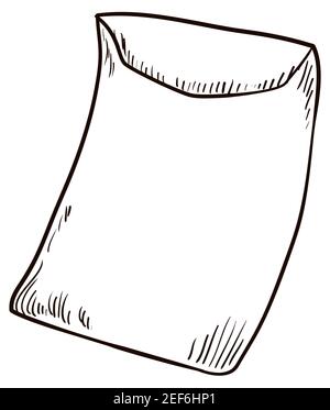 Sealed envelope in hand drawn style, isolated over white background. Stock Vector
