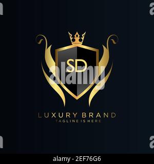 Luxury royal wing Letter DS crest Gold color Logo vector, Victory logo ...