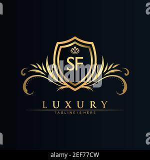 Letter Initial with Royal Template.elegant with crown logo vector, Creative Lettering Logo Vector Illustration. Stock Vector