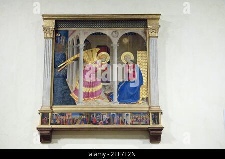 Italy - Tuscany - Cortoma Diocesan Museum- Beato Angelico - Annunciation 1432-1433 Stock Photo