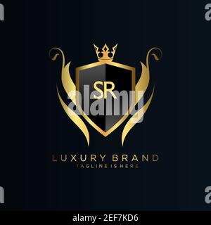 Luxury royal wing Letter SR crest Gold color Logo vector, Victory logo ...