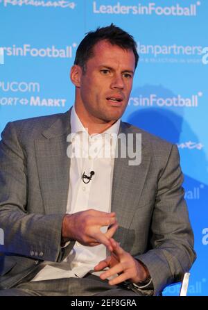 Football - Leaders in Football Conference - Stamford Bridge - 6/10/11  Liverpool's Jamie Carragher during the conference  Mandatory Credit: Action Images / Paul Childs  Livepic