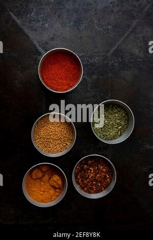 Pots of Spices Stock Photo