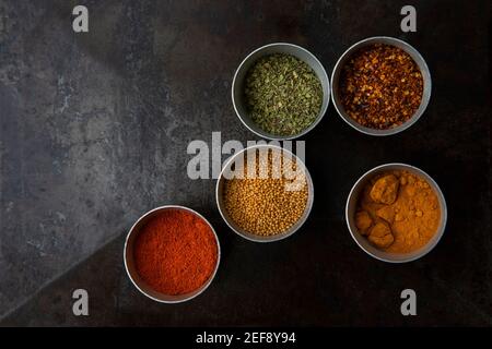 Pots of Spices Stock Photo