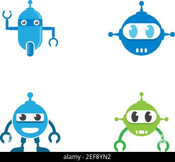 Robot logo template vector icon illustration design Stock Vector