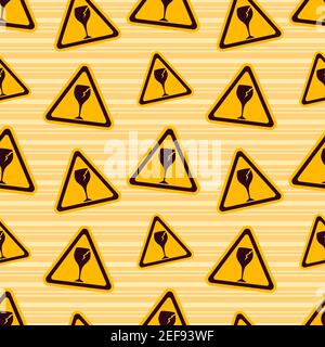 fragile sign seamless pattern vector illustration Stock Vector