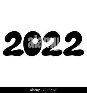 2022 hand written black lettering isolated on white background. Great for design New year party posters, holidays card, header for website. Vector Stock Vector