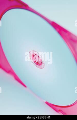 Close up of a CD in a cd case Stock Photo