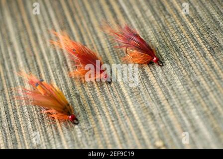 Close-up of three fishing lures Stock Photo
