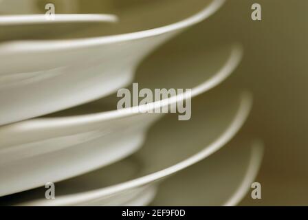 Close-up of a stack of plates Stock Photo