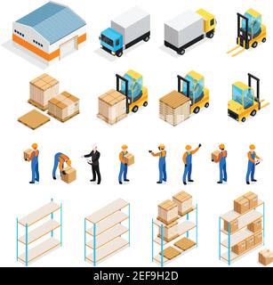 freight transportation logistic manager isometric icon vector ...
