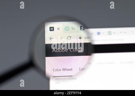 New York, USA - 15 February 2021: Adobe Color website in browser with company logo, Illustrative Editorial Stock Photo