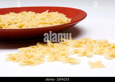 Bow tie pasta in a bowl Stock Photo