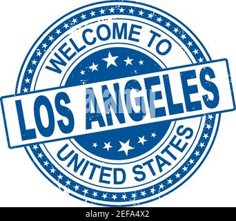 welcome to Los Angeles. grungy rubber stamp. vector illustration on white background. Stock Vector