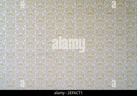 Old retro wallpaper with floral pattern in vintage style as a background texture Stock Photo
