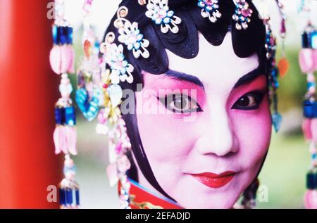 Portrait of a female Chinese opera performer, Singapore Stock Photo