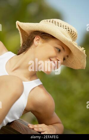 Close-up of a teenage girl smiling Stock Photo